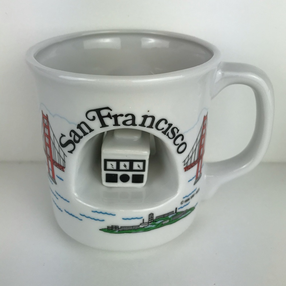 Smith Western 1986 San Francisco Trolly Through Mug golden Gate Bridges Tourist